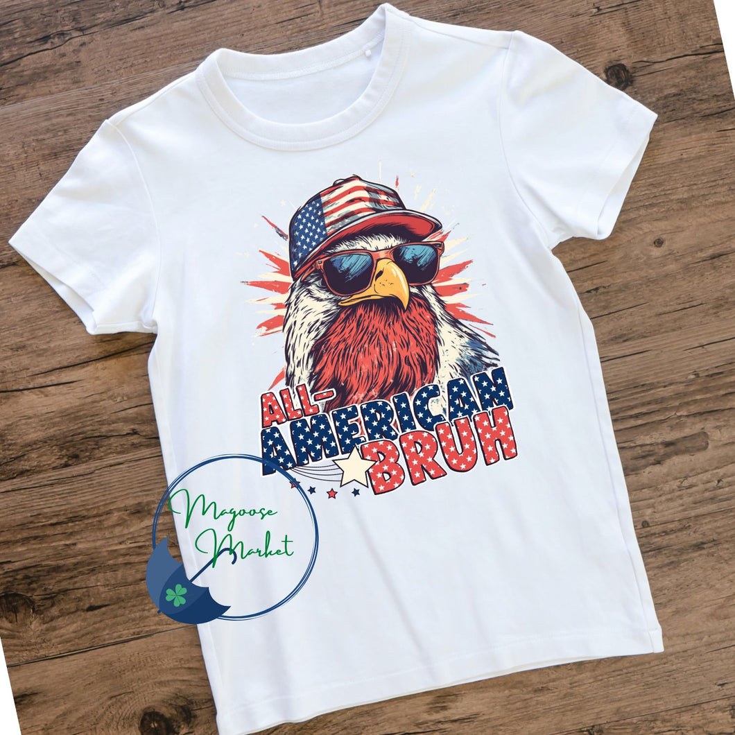All American BRUH-Eagle-Patriotic-Flag-Youth and adult
