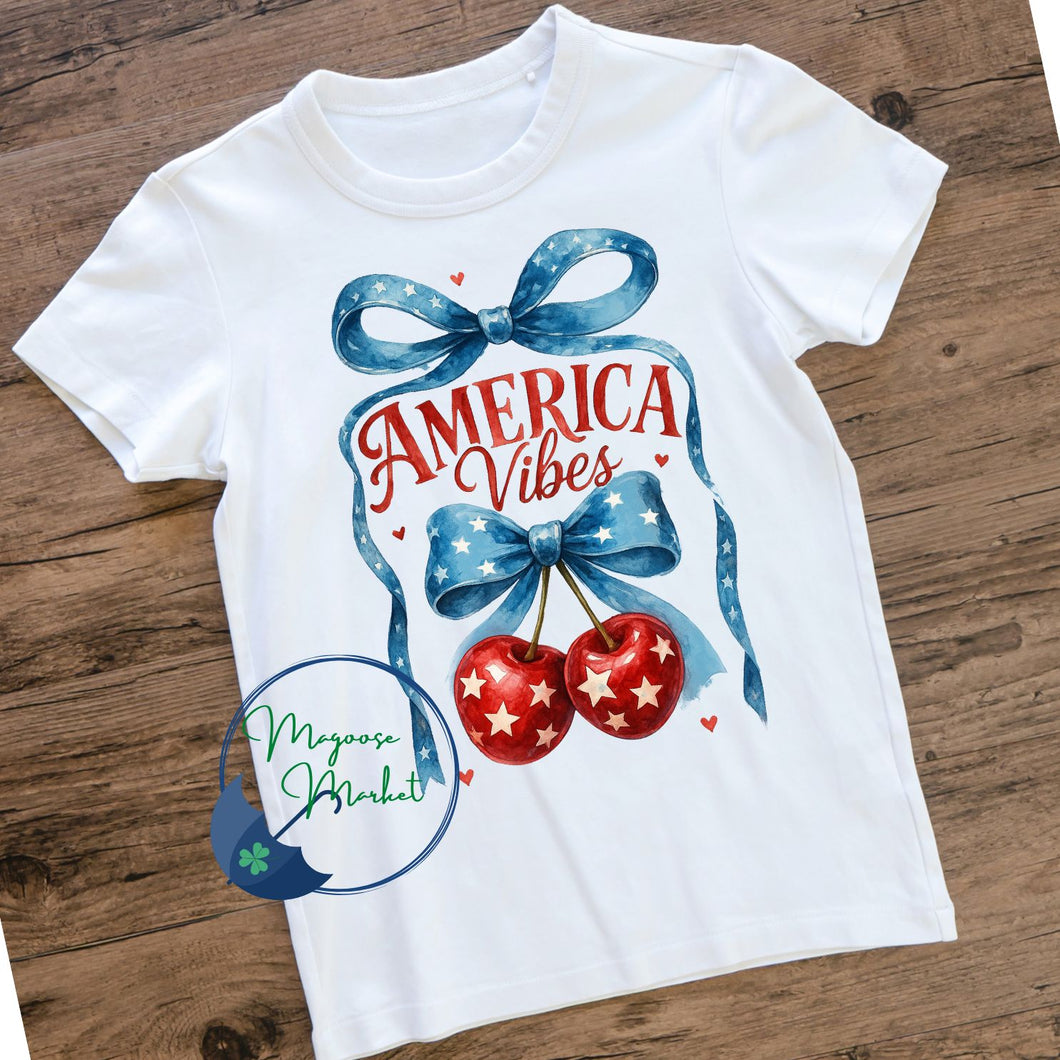 America Vibes-Patriotic-Cherries-Youth and adult