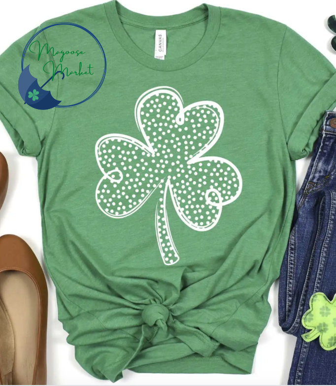 Polka Dot Clover-White-St. Patrick's Day