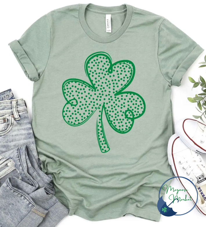 Polka Dot Clover-Green-St. Patrick's Day