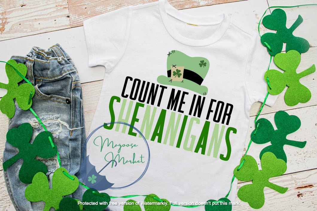 Count Me in for the shenanigans, YOUTH,  St. Patrick's Day Shirt