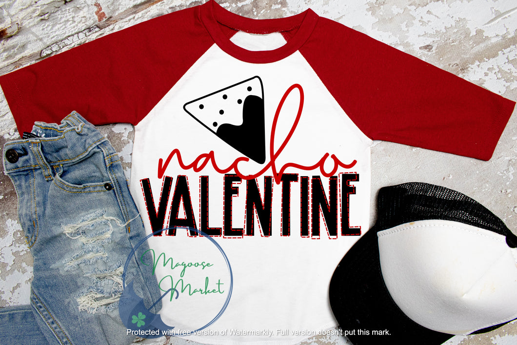 Nacho Valentine,  Raglan Valentine's Day shirt, YOUTH