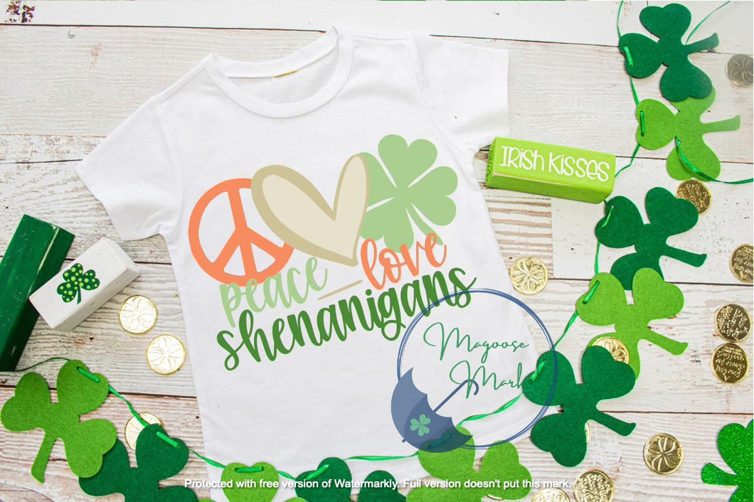 Peace Love Shenanigans, YOUTH,  St. Patrick's Day Shirt