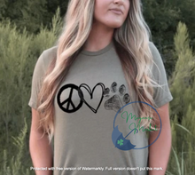 Load image into Gallery viewer, Peace Love Paw Print-Everyday
