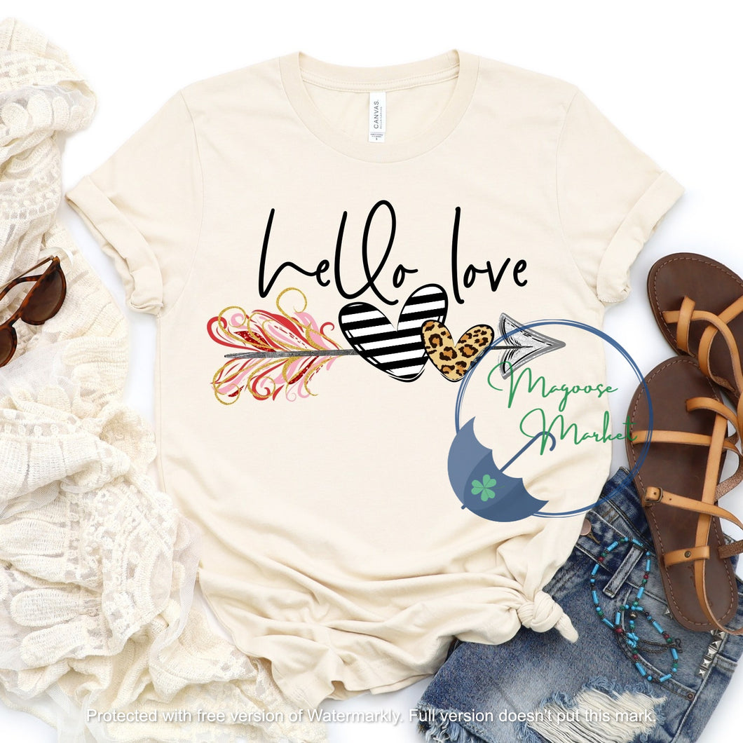Hello Love Arrow-Cheetah-Valentine's Day