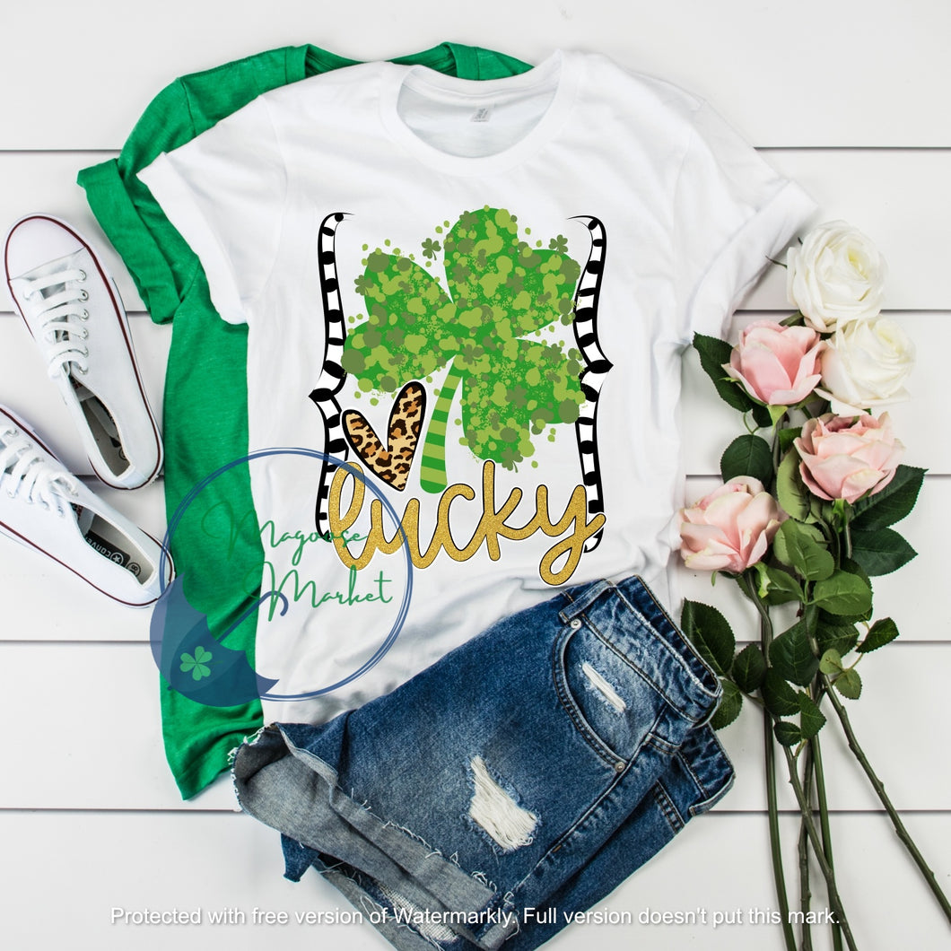 Lucky Clover/Bracket, T-shirt, St. Patrick's Day Shirt