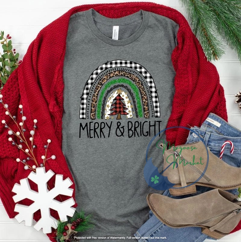 Merry and Bright Rainbow-Full Color-Christmas