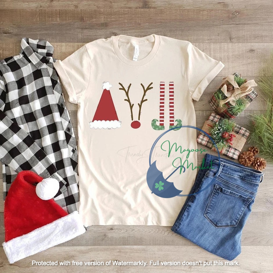 Reindeer, santa, elf-Christmas